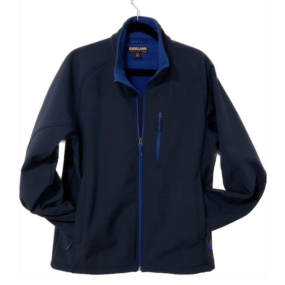 Men's Navy Blue Kirkland Signature Soft Shell Jacket Size Medium